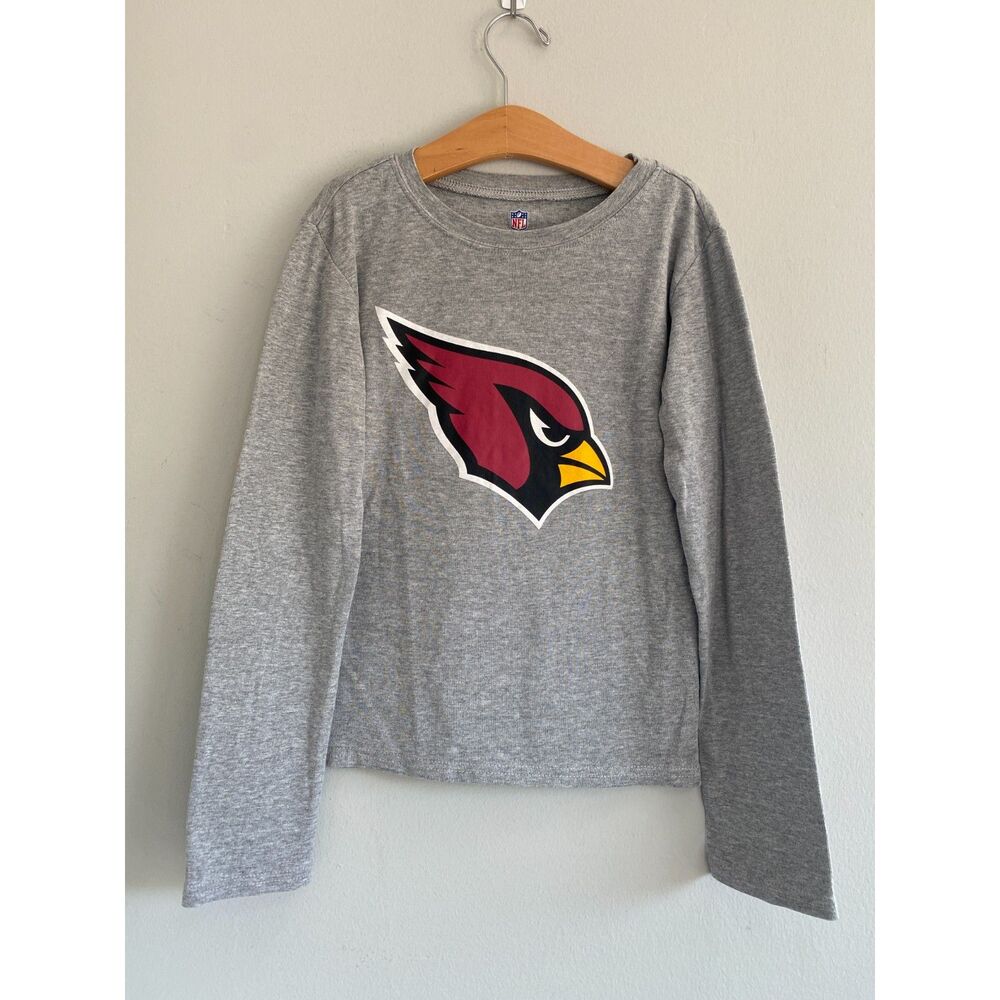 NFL Team Apparel Arizona Cardinals Gray Long Sleeve Kid's Medium Youth 10/12